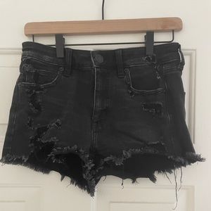 American eagle black denim shorts